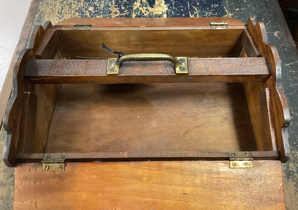 Antique Wooden Sewing Box
