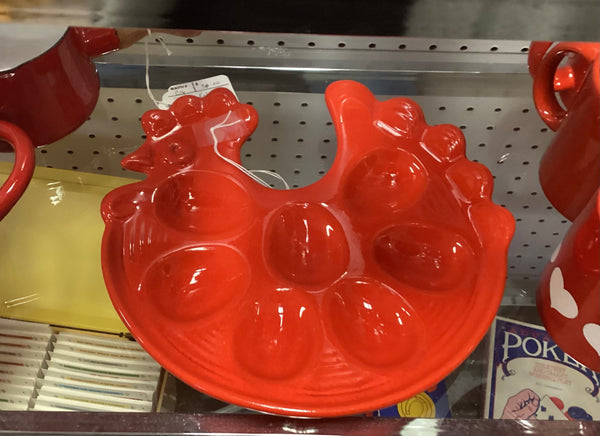 Waechtersbach Red Chicken Deviled Egg Tray