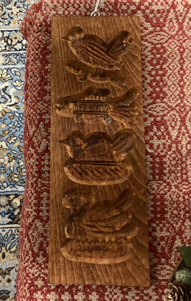 Wooden Cookie Mold Fish & Fowl