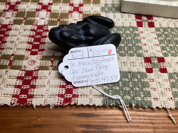 Virginia Metalcrafters Black Cast Iron Frog Paperweight
