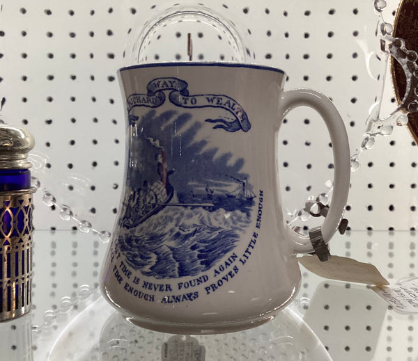 Poor Richard’s Way to Wealth Blue & White Transferware Mug