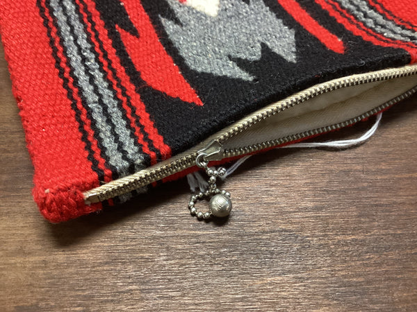 Vintage Woven Wool Zippered Pouch