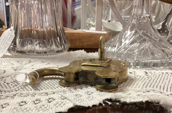 Antique Squire Brass Lock & Key