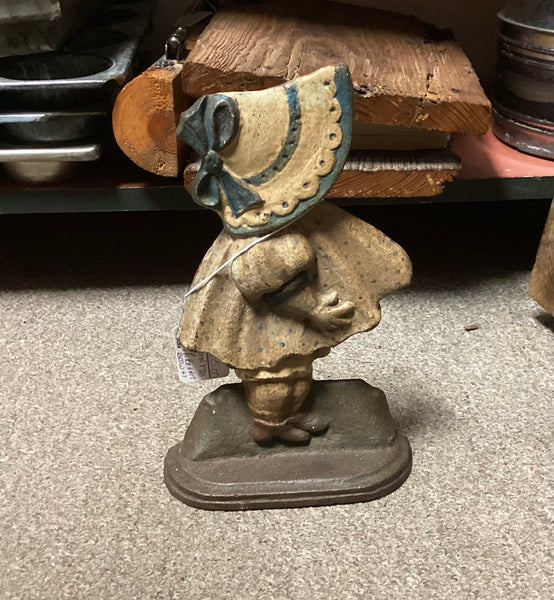 Painted Cast Iron Sunbonnet Sue Doorstop