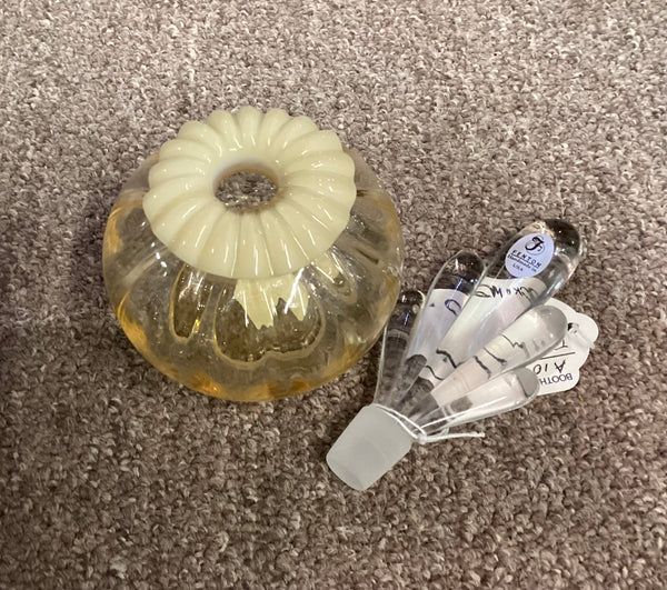 Fenton Yellow Glass Perfume Bottle w/ Stopper