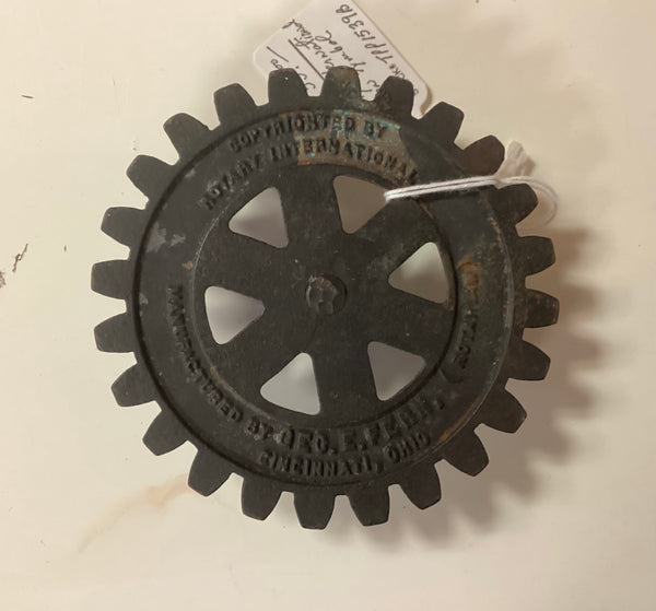Cast Iron Gear Shaped Rotary International Symbol