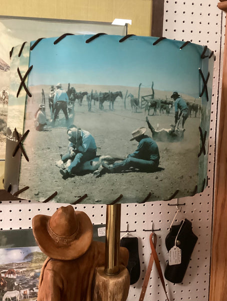Apsit Brothers of California 1979 Cowboy Lamp w/ Shade