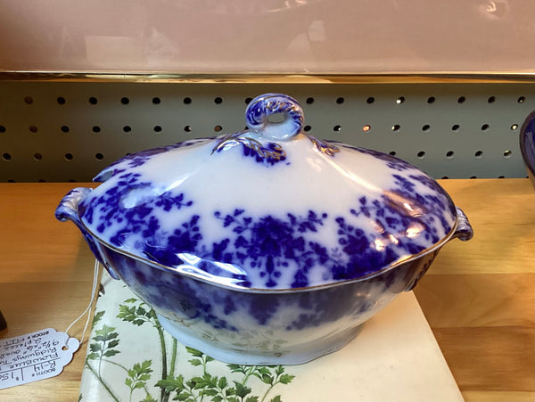 Ridgway Flow Blue Tureen w/ Lid