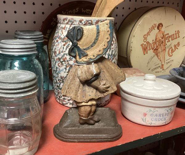 Painted Cast Iron Sunbonnet Sue Doorstop