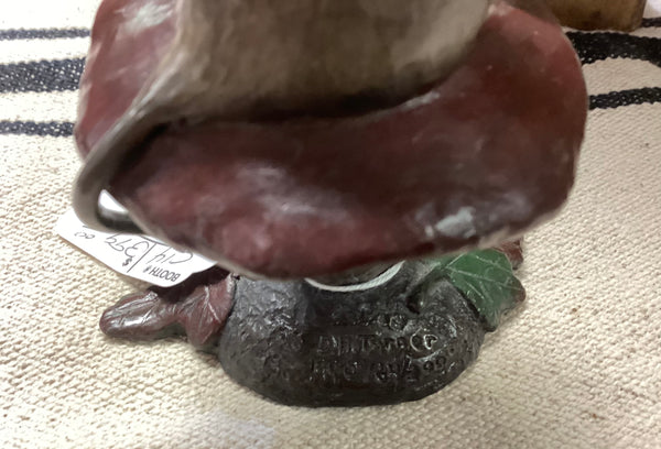 D.H. Turner Signed 1990 Bronze Mouse on Mushroom Sculpture