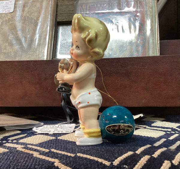 Josef Originals Baby Girl Worlds Greatest Bowler  Figurine