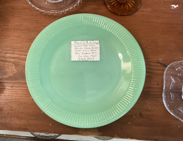 Fire King Jane Ray Jadite 9" Dinner Plate