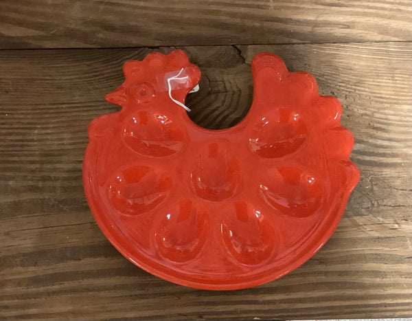 Waechtersbach Red Chicken Deviled Egg Tray