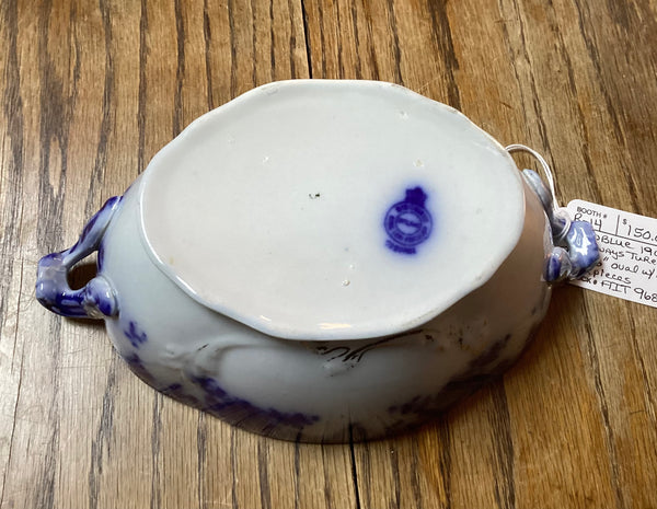 Ridgway Flow Blue Tureen w/ Lid