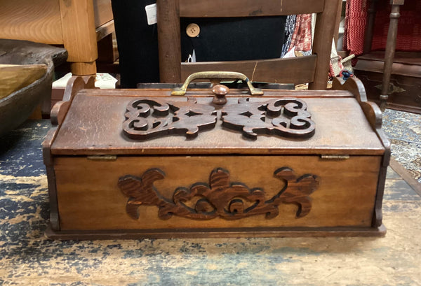 Antique Wooden Sewing Box