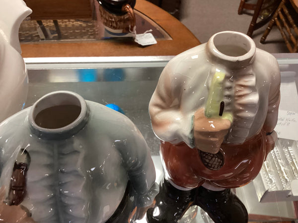 Pair Figural Dueling Decanters Made in Japan #5021
