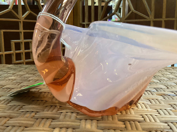 Duncan & Miller Pink Opalescent Glass Swan Console Bowl