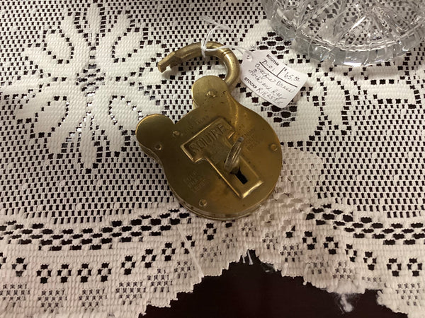 Antique Squire Brass Lock & Key