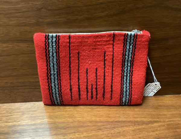 Vintage Woven Wool Zippered Pouch