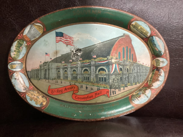 Antique 1912 Woodrow Wilson Democrat Convention Nomination Baltimore Maryland Souvenir Tray