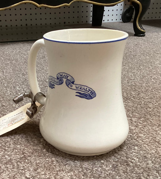 Poor Richard’s Way to Wealth Blue & White Transferware Mug