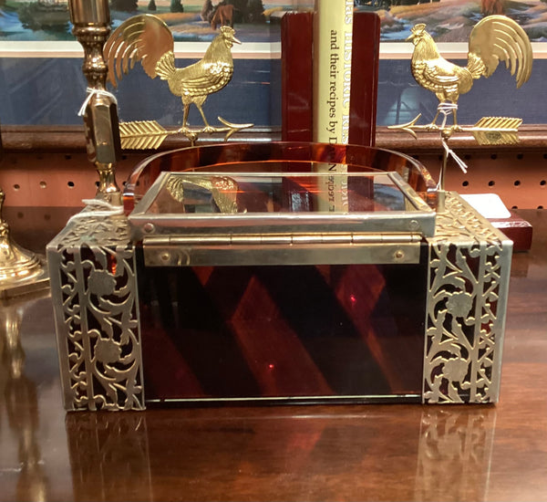 Tyrolean NY Metal Encased Lucite Box Purse
