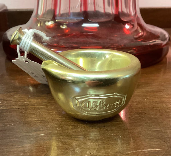Miniature Brass Abbott Advertising Mortar & Pestle