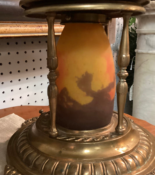Oscar Bach Art Deco Bronze Table Lamp