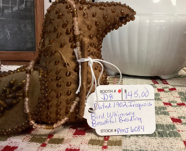 Iroquois Stitched Beaded Bird Whimsy Pin Cushion