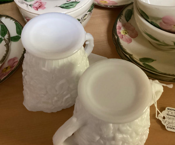 Westmoreland White Milk Glass "Bramble" Cream & Sugar Set