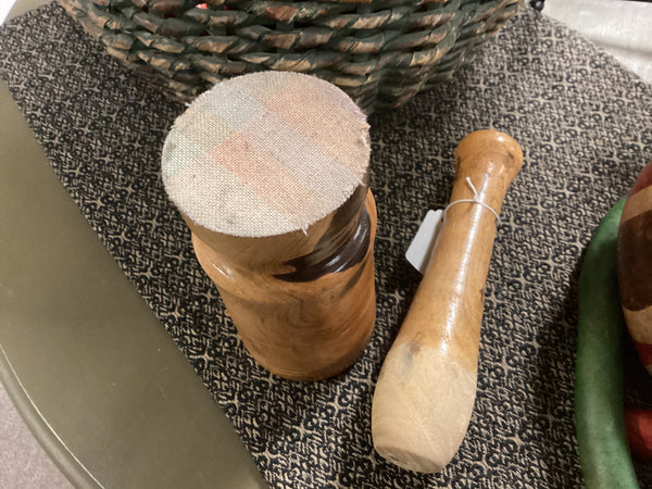 Turned Wood Mortar & Pestle Set