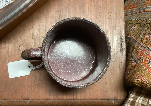 Vintage Brown Graniteware Cup