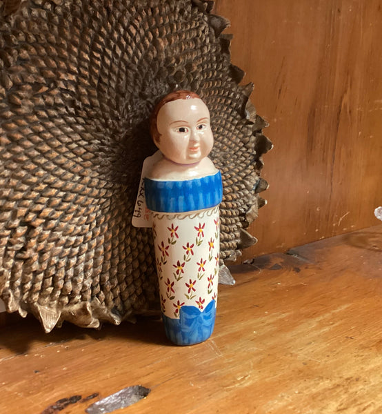 Painted Wooden Peg Doll