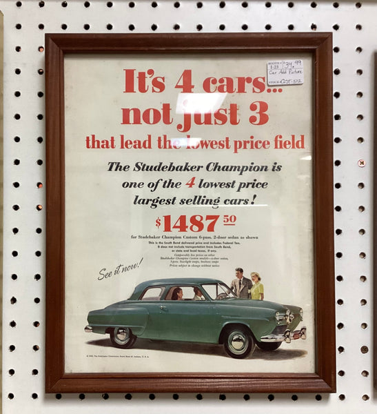 Framed 1950 Studebaker Champion Car Ad