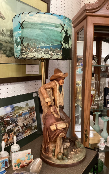 Apsit Brothers of California 1979 Cowboy Lamp w/ Shade