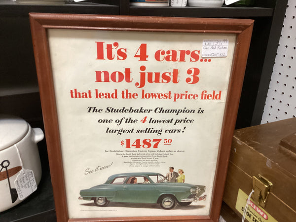 Framed 1950 Studebaker Champion Car Ad