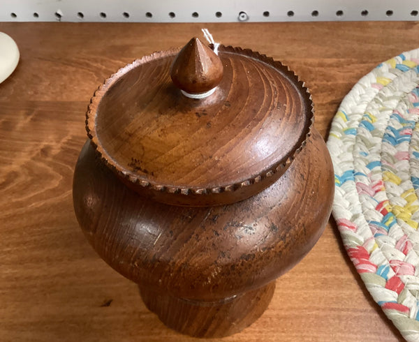Turned Burl Wood Sugar Bowl w/ Lid