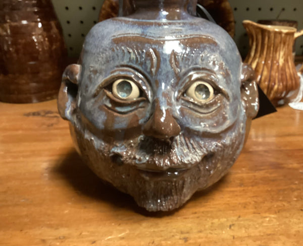 Hand-Crafted Ceramic Face Jug "My Beard Tickles"