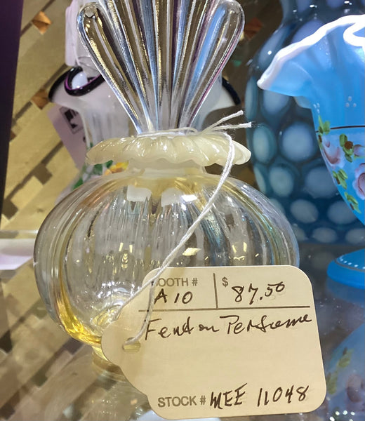 Fenton Yellow Glass Perfume Bottle w/ Stopper