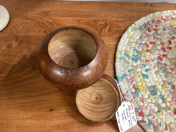 Turned Burl Wood Sugar Bowl w/ Lid