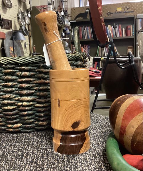 Turned Wood Mortar & Pestle Set