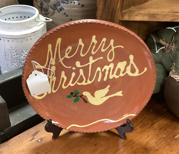 Turtle Creek Pottery Redware Christmas Plate