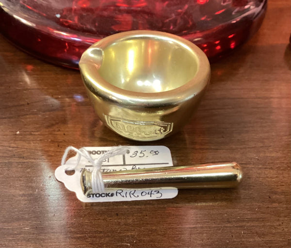 Miniature Brass Abbott Advertising Mortar & Pestle