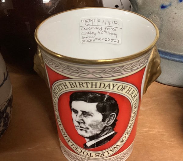 Caverswall Prince Charles 40th Birthday Celebration Lion Head Beaker Limited Edition