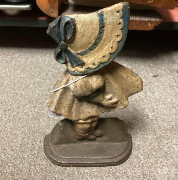 Painted Cast Iron Sunbonnet Sue Doorstop