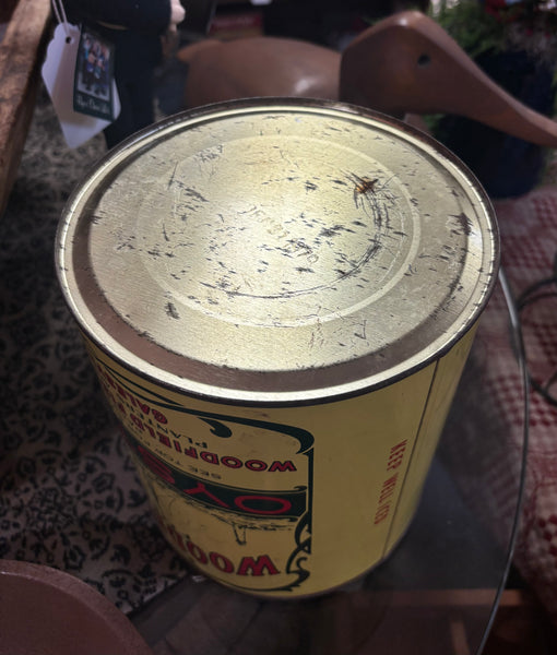 Woodfield's Fresh Oysters Advertising Tin