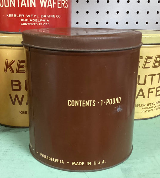 Keebler Oven Fresh Saltines Vintage Brown Advertising Tin