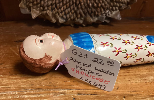 Painted Wooden Peg Doll