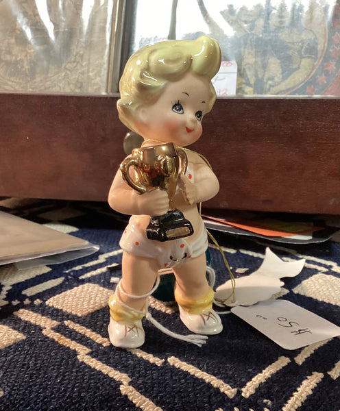 Josef Originals Baby Girl Worlds Greatest Bowler  Figurine