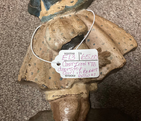 Painted Cast Iron Sunbonnet Sue Doorstop